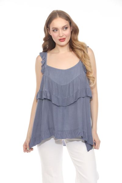 Ruffle Tank Top Grey